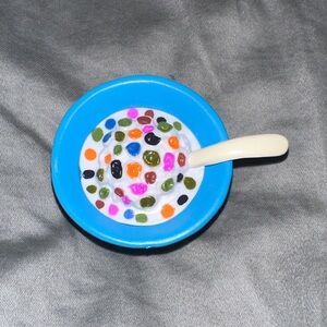 Colorful cereal Bowl with Spoon toy figure